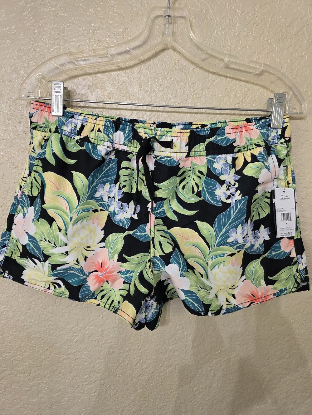 Volcom Women's Tropical Floral Drawstring Board Shorts UPF 50